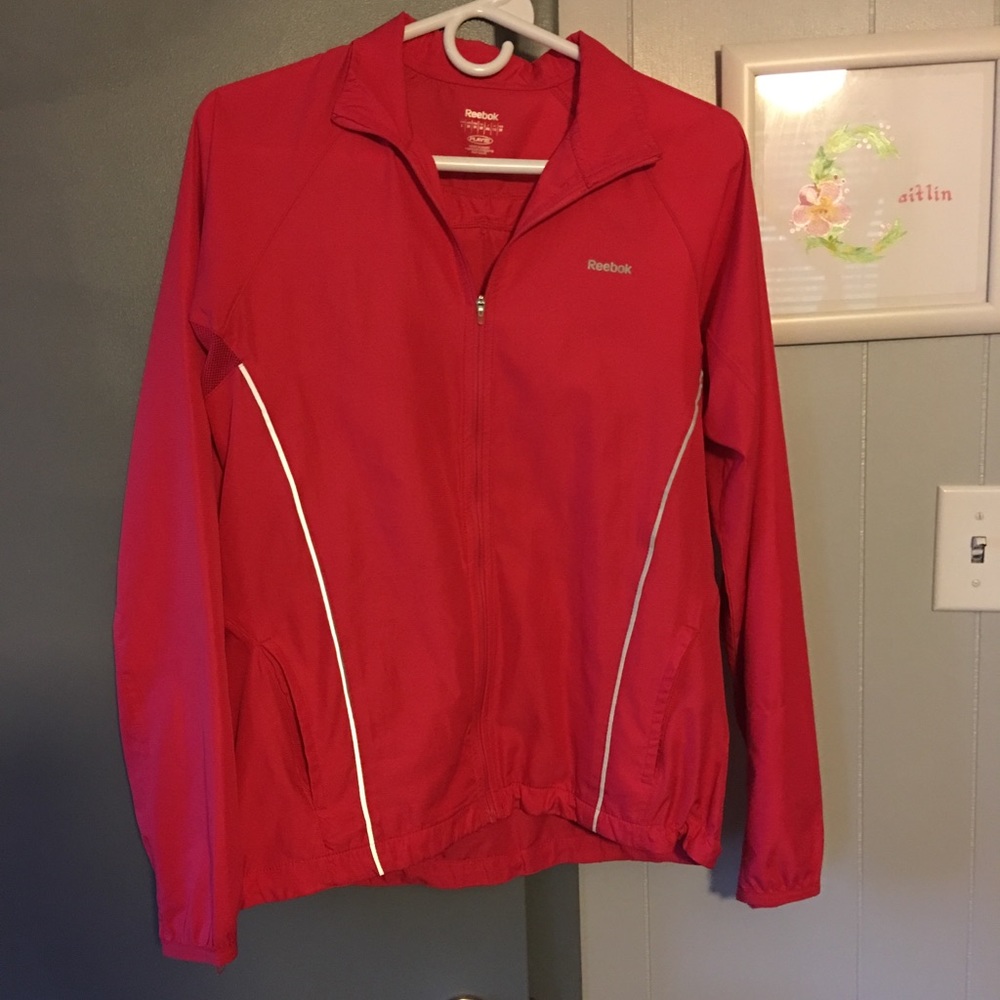 Red/orange Reebok zip up jacket